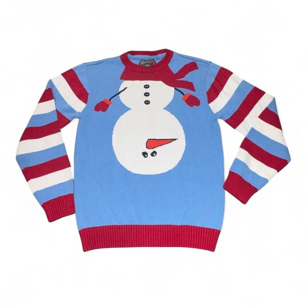 Women's Upside Down Snowman Ugly Christmas Sweater Size Large
